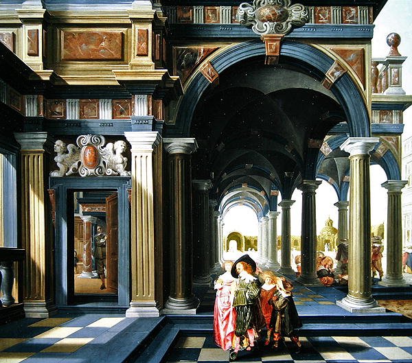 Eleganta figurer i en loggia, 1635 av Dirck van Delen