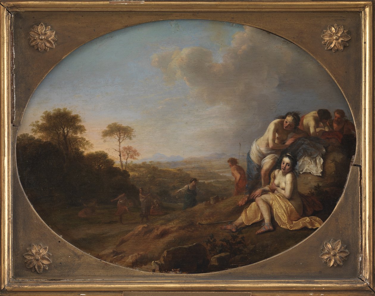 Nymfer i ett landskap av Dirck van der Lisse