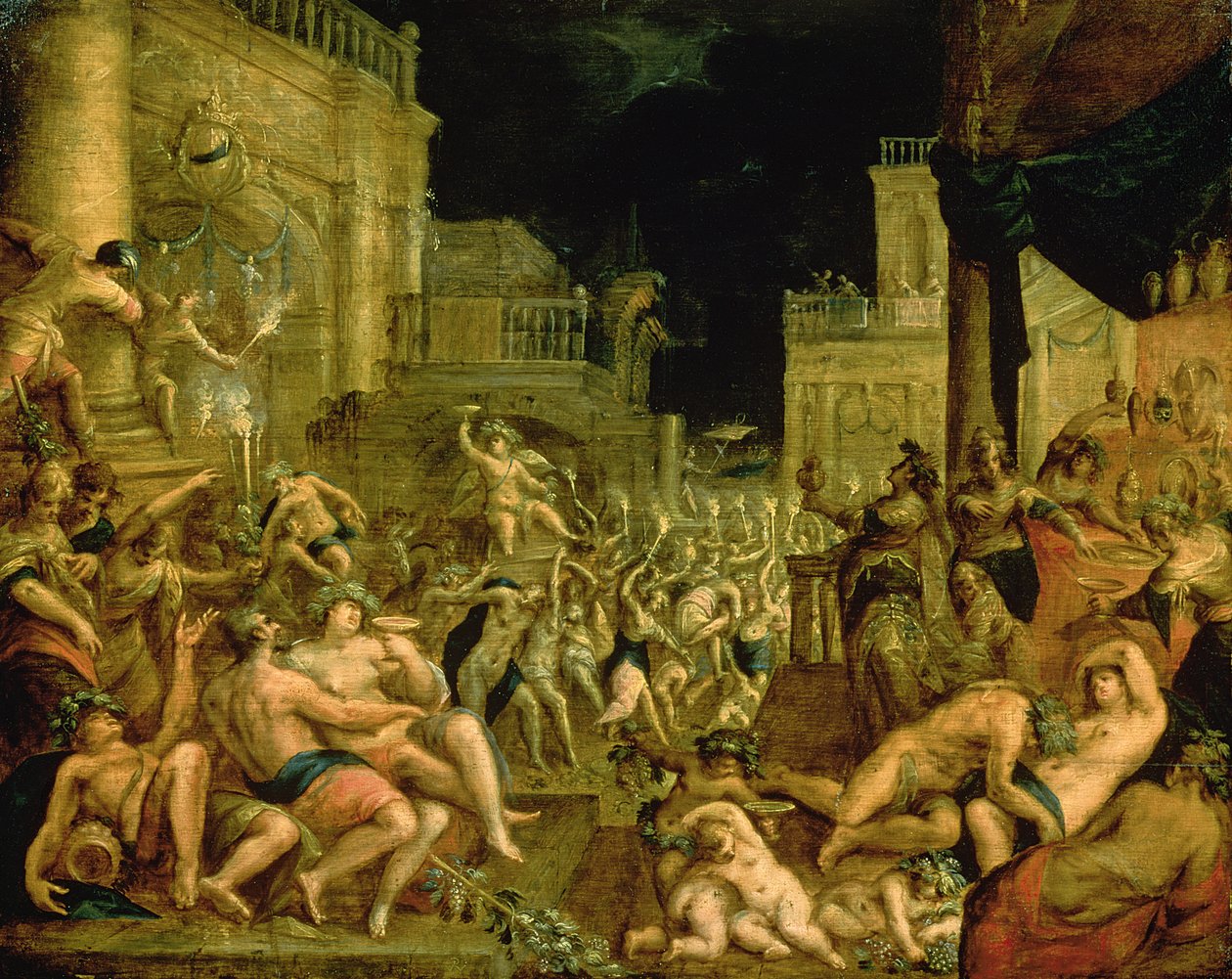 Bacchus i hovet i Midas av Dirk Valkenburg