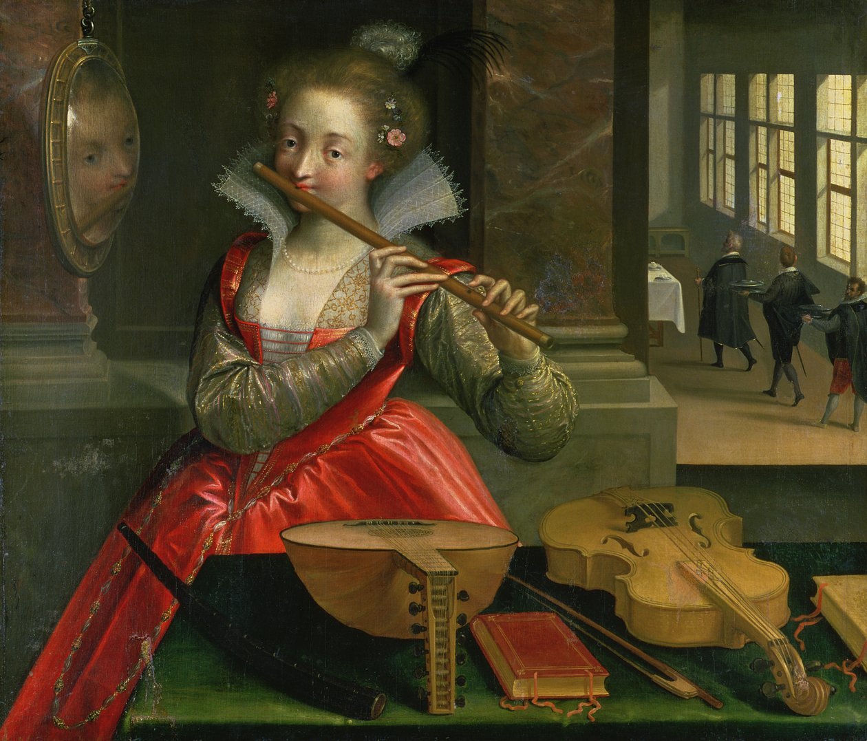 Allegory of Music (Flöjtspelaren), c.1600 av Dirk de Quade van Ravesteyn