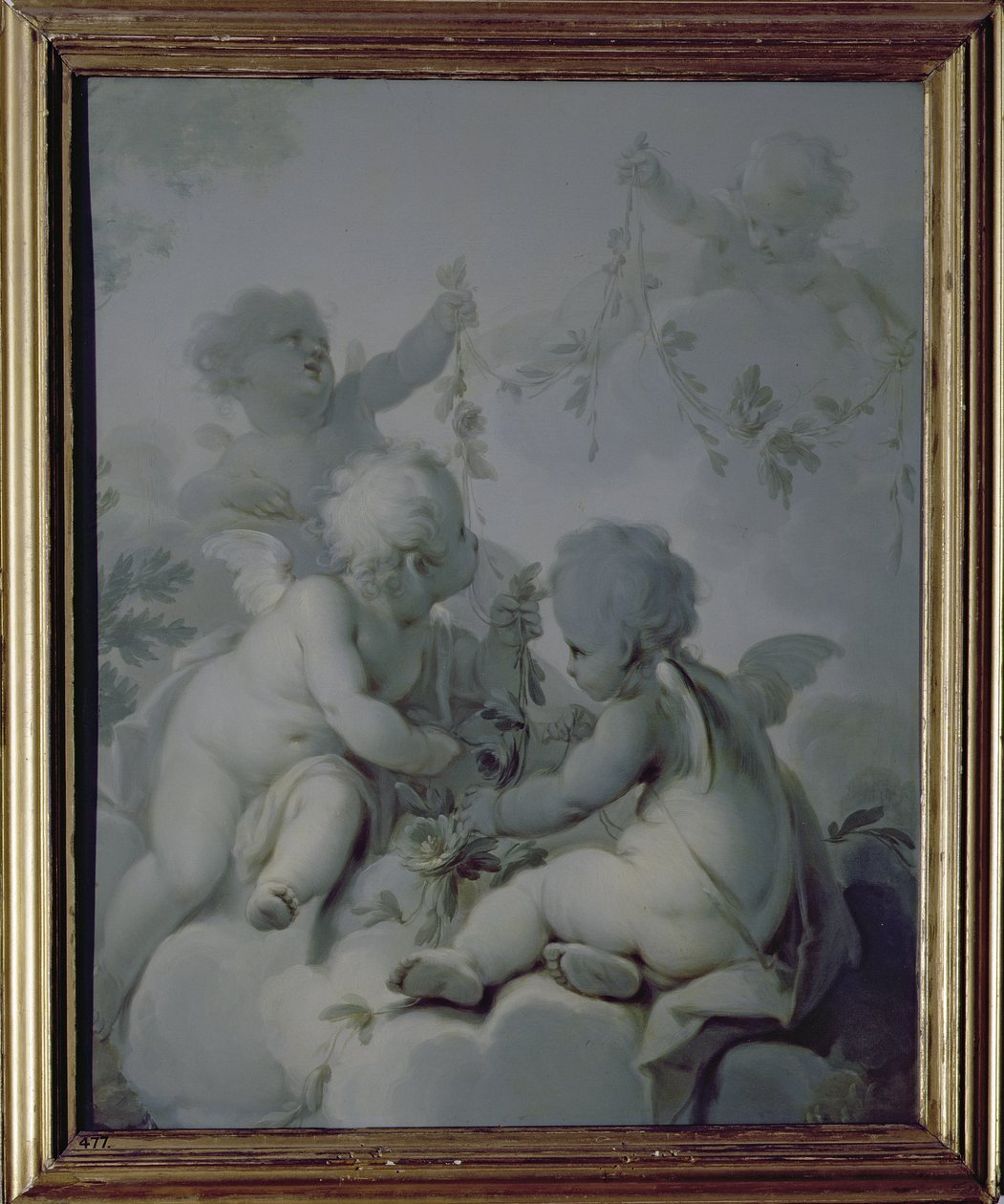 Tre amoriner, ca 1775 av Dirk van der Aa
