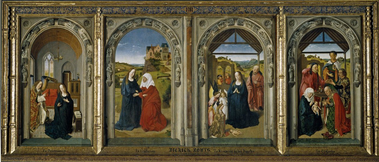 Fyra scener ur Jungfruns liv, ca 1442-1445 av Dirk Bouts