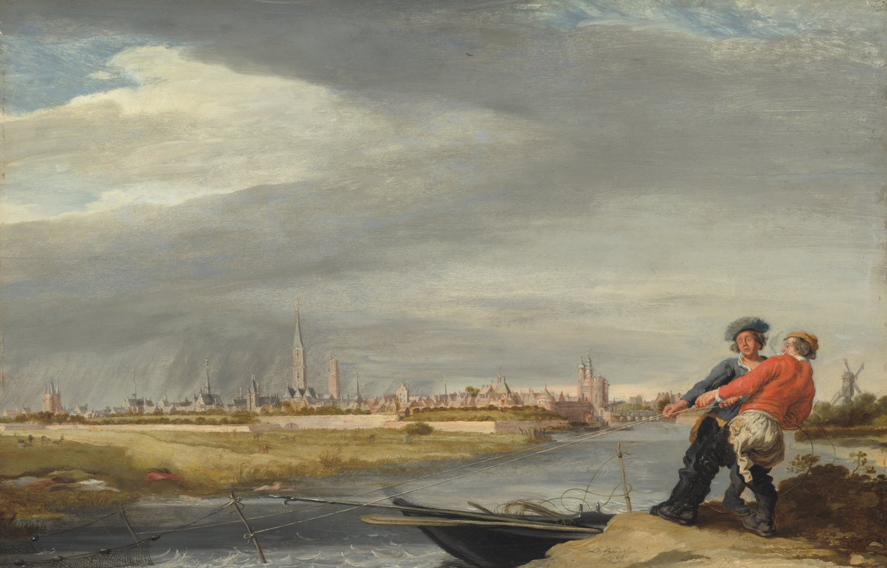 Hauling the Net, med utsikt över Zwolle av Dirk Hardenstein