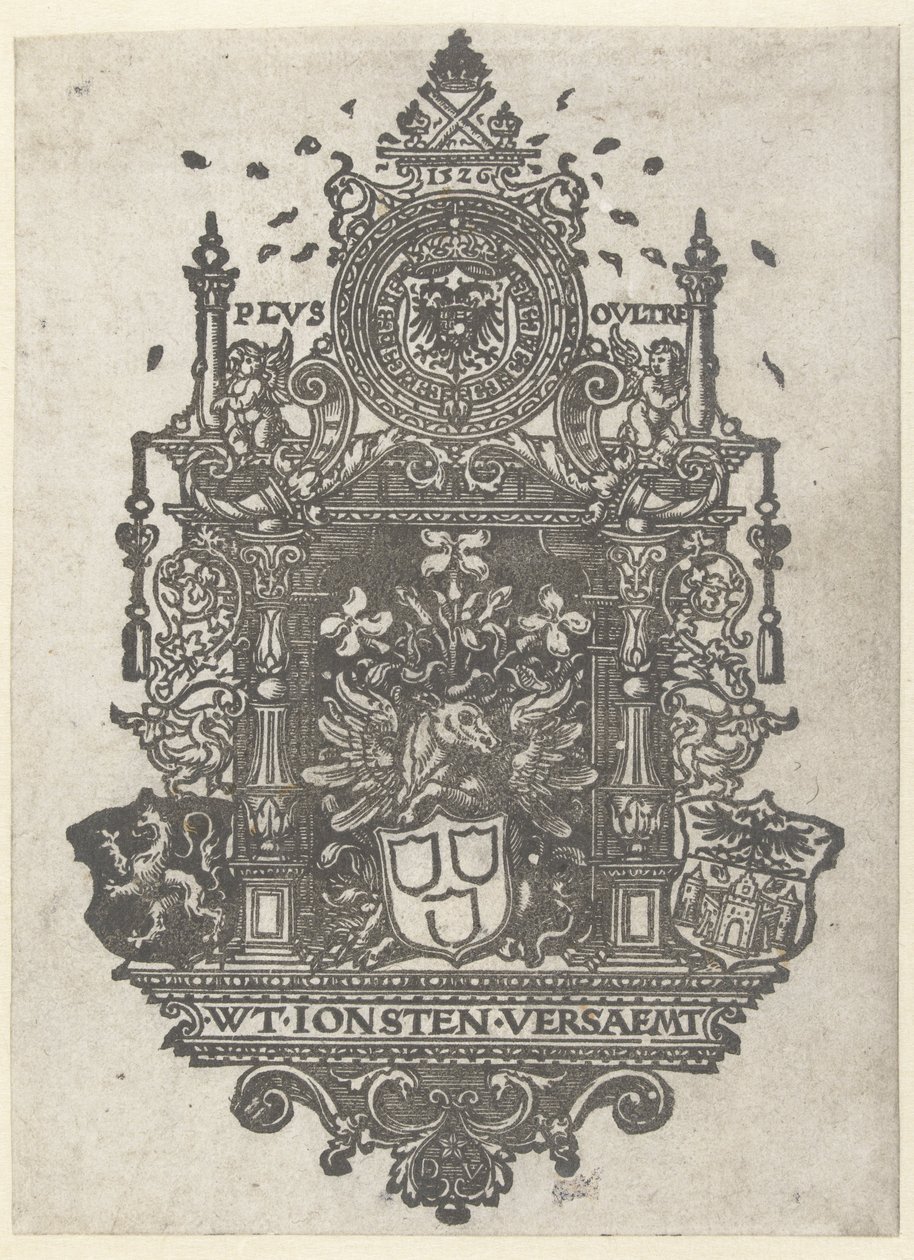 Vapenskölden för Antwerpens gille av Saint Luke, 1526 av Dirk Jacobsz Vellert