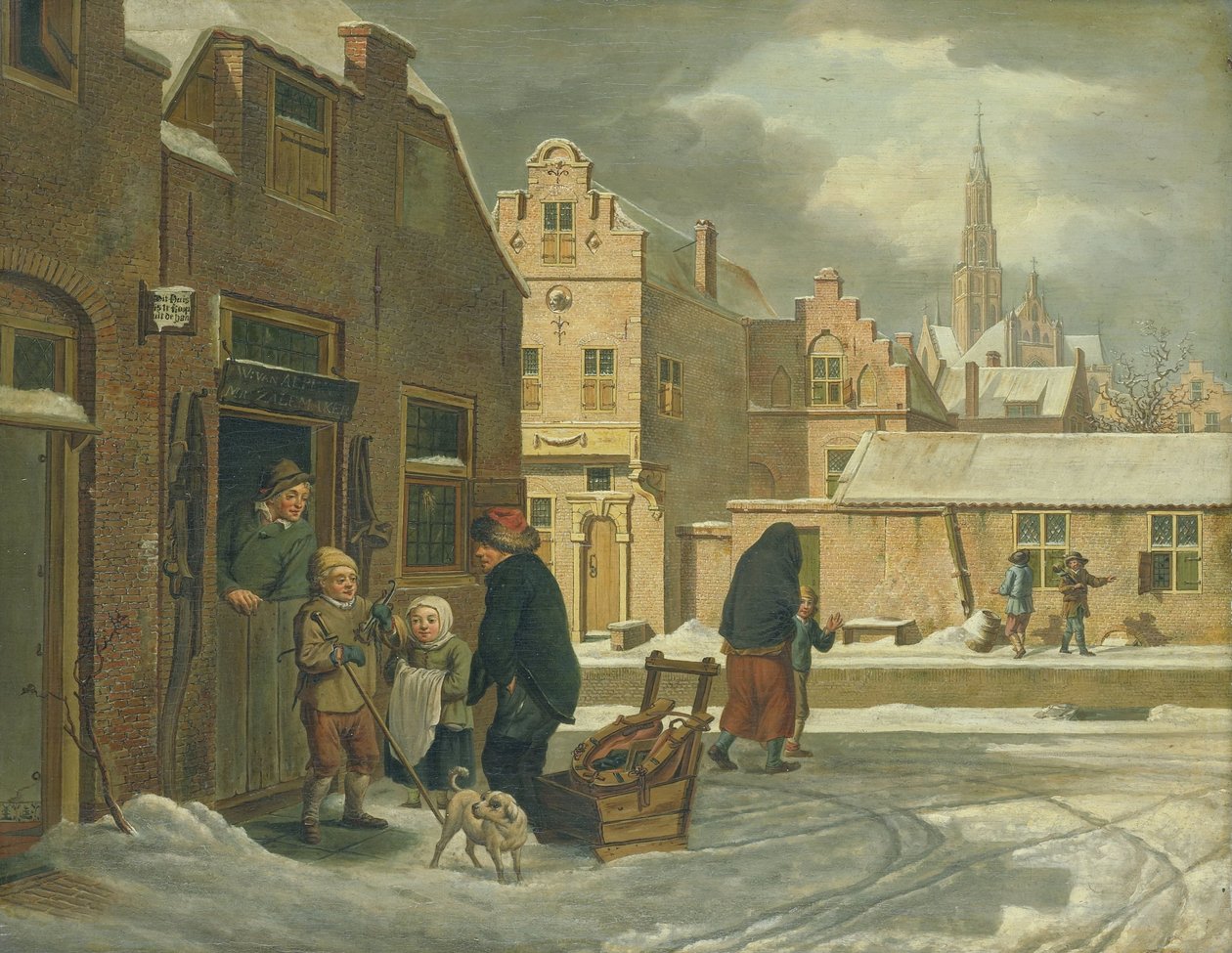 Stadsutsikt på vintern av Dirk Jan van der Laan