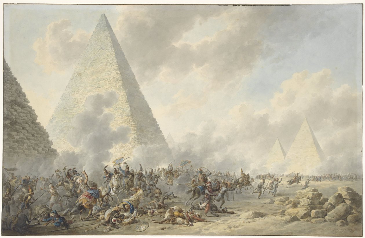 Slaget vid pyramiderna Slaget vid pyramiderna, 21 juli 1798 av Dirk Langendijk
