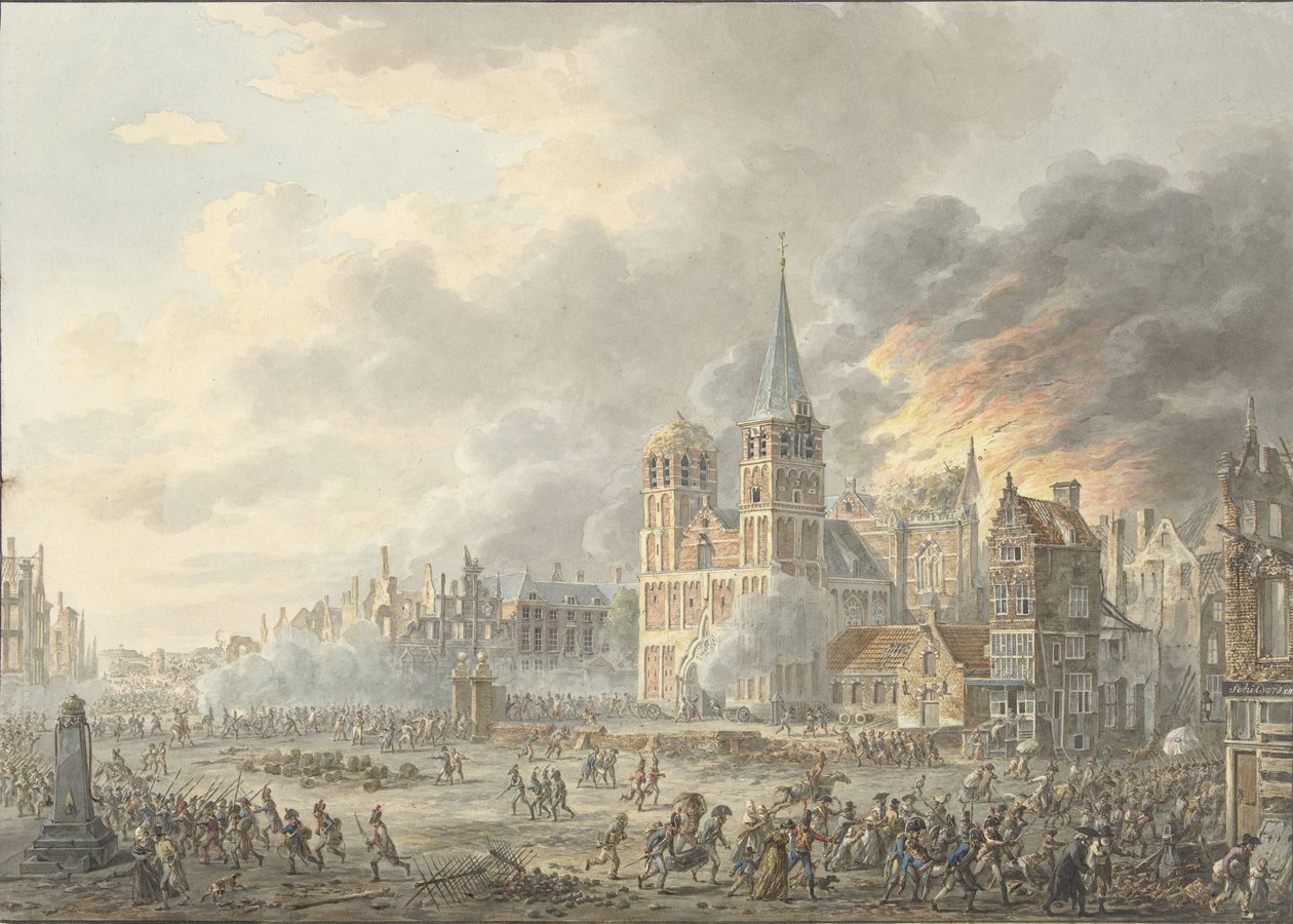 Erövringen av en stad av franska trupper av Dirk Langendijk