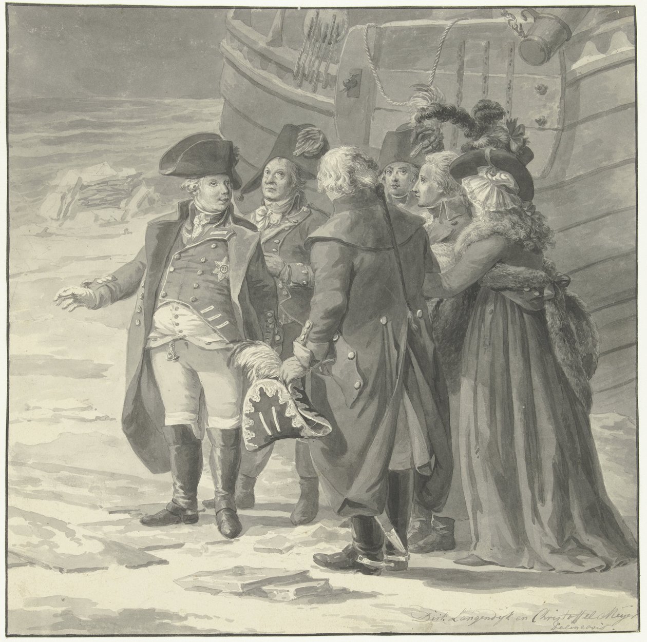 Vilhelm V:s avresa till England den 18 januari 1795 av Dirk Langendijk