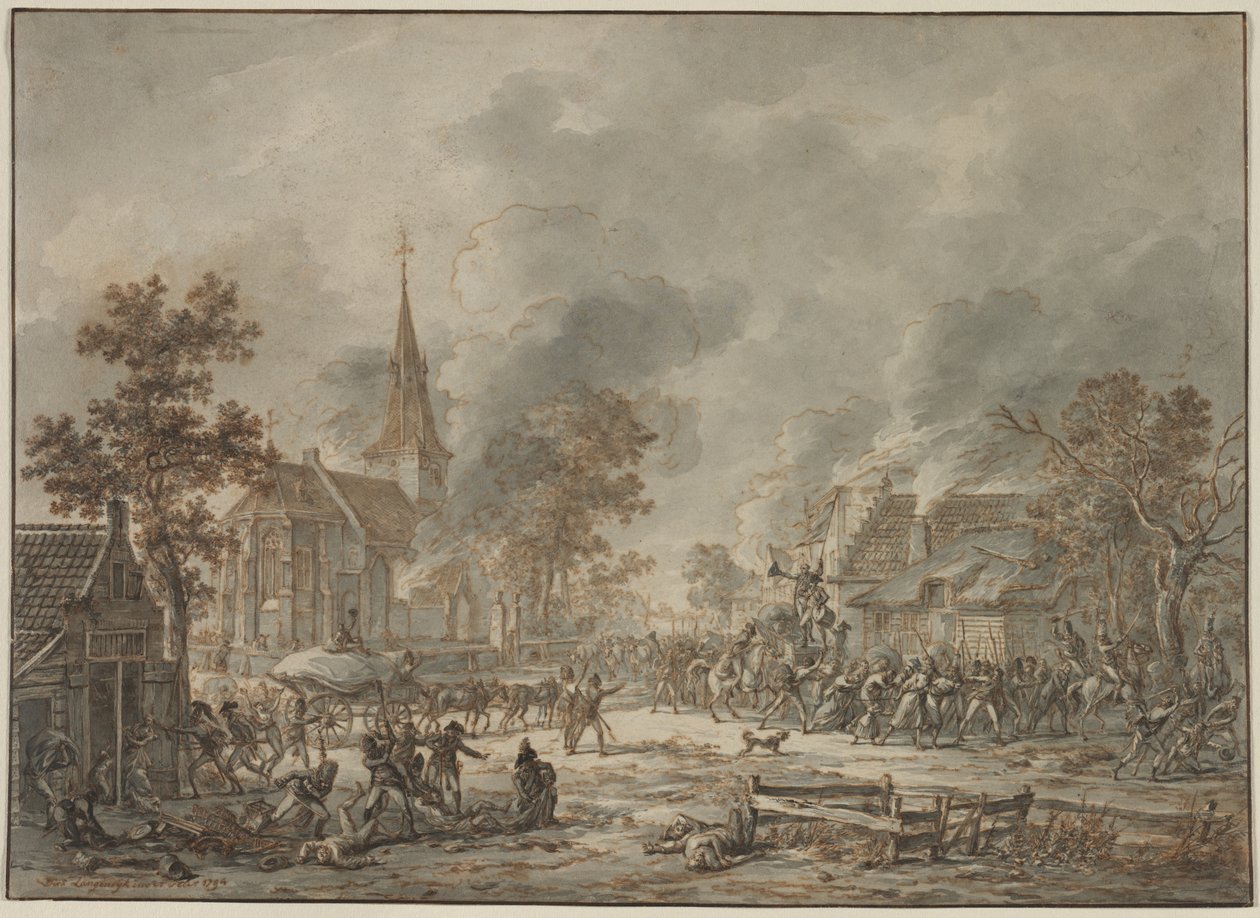 Plundrande soldater, 1794. av Dirk Langendyk