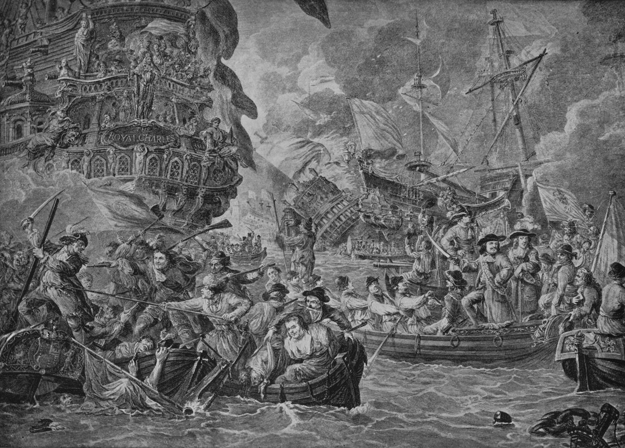 Holländarna i Medway, c1790 av Dirk Langendyk