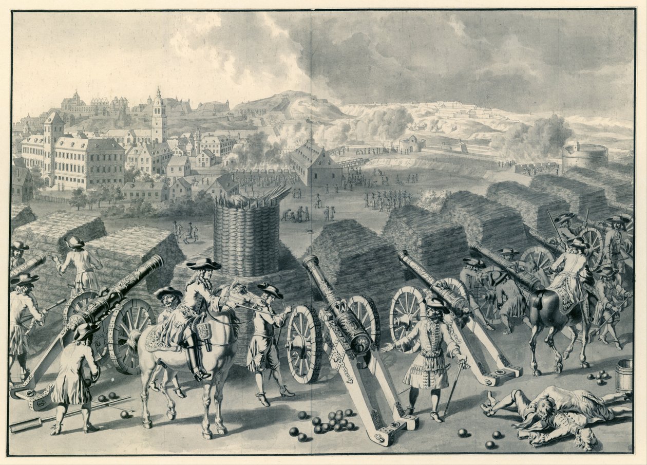 Utsikt över Namur från norr under belägringen 1695 av Dirk Maas (possibly)