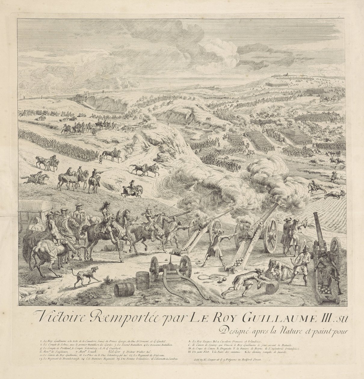 Slaget vid Drogheda på Boyne, 1 juli 1690 (vänster sida) av Dirk Maas