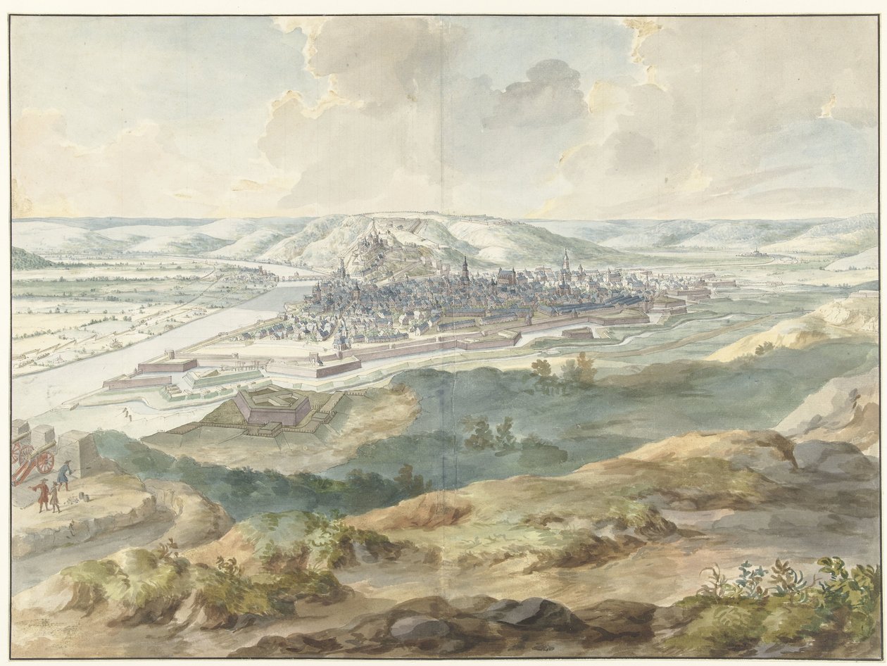 Utsikt över Namur från öster under belägringen 1695 av Dirk Maas