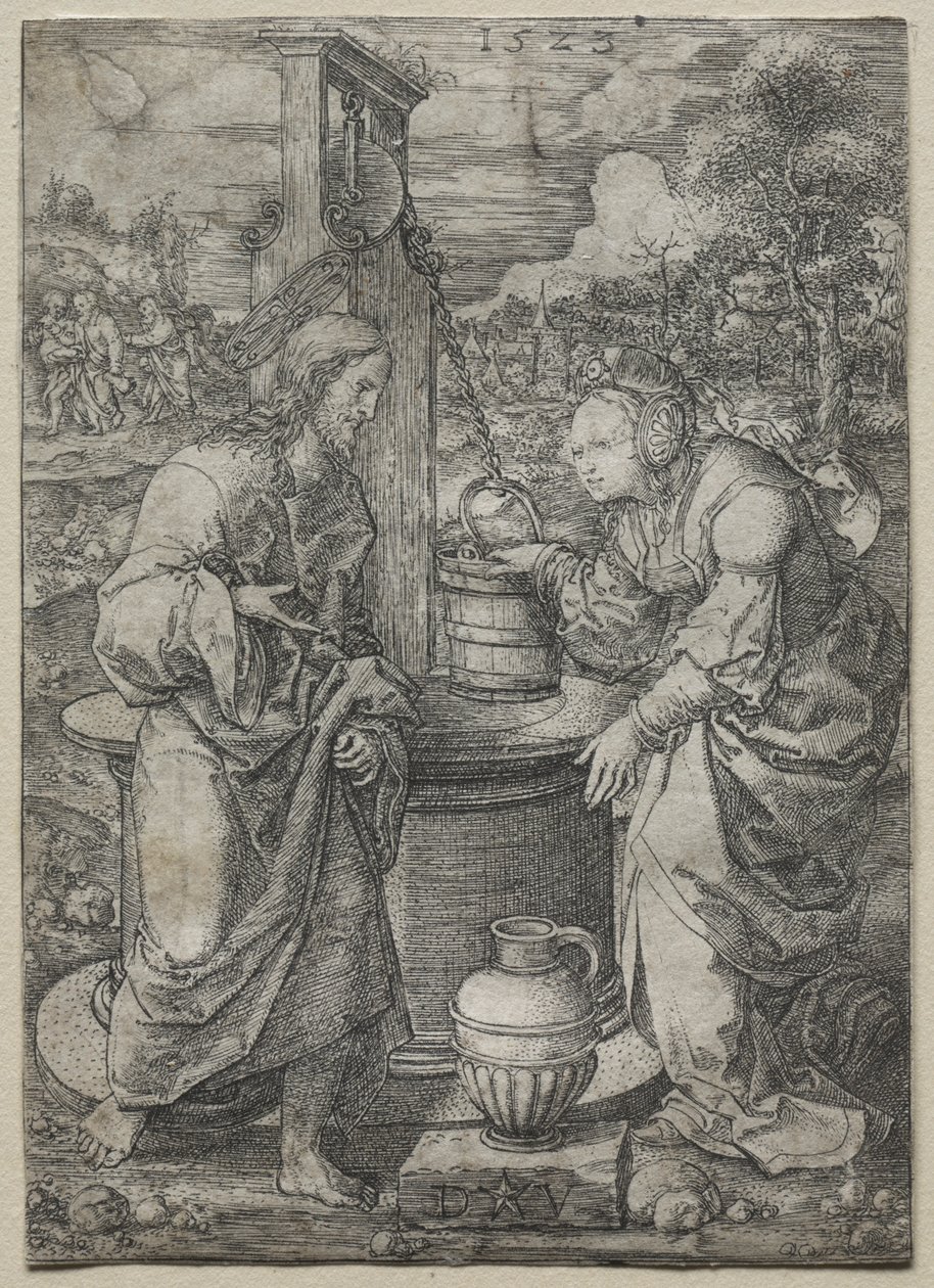 Kristus och kvinnan i Samaria, 1523. av Dirk Vellert
