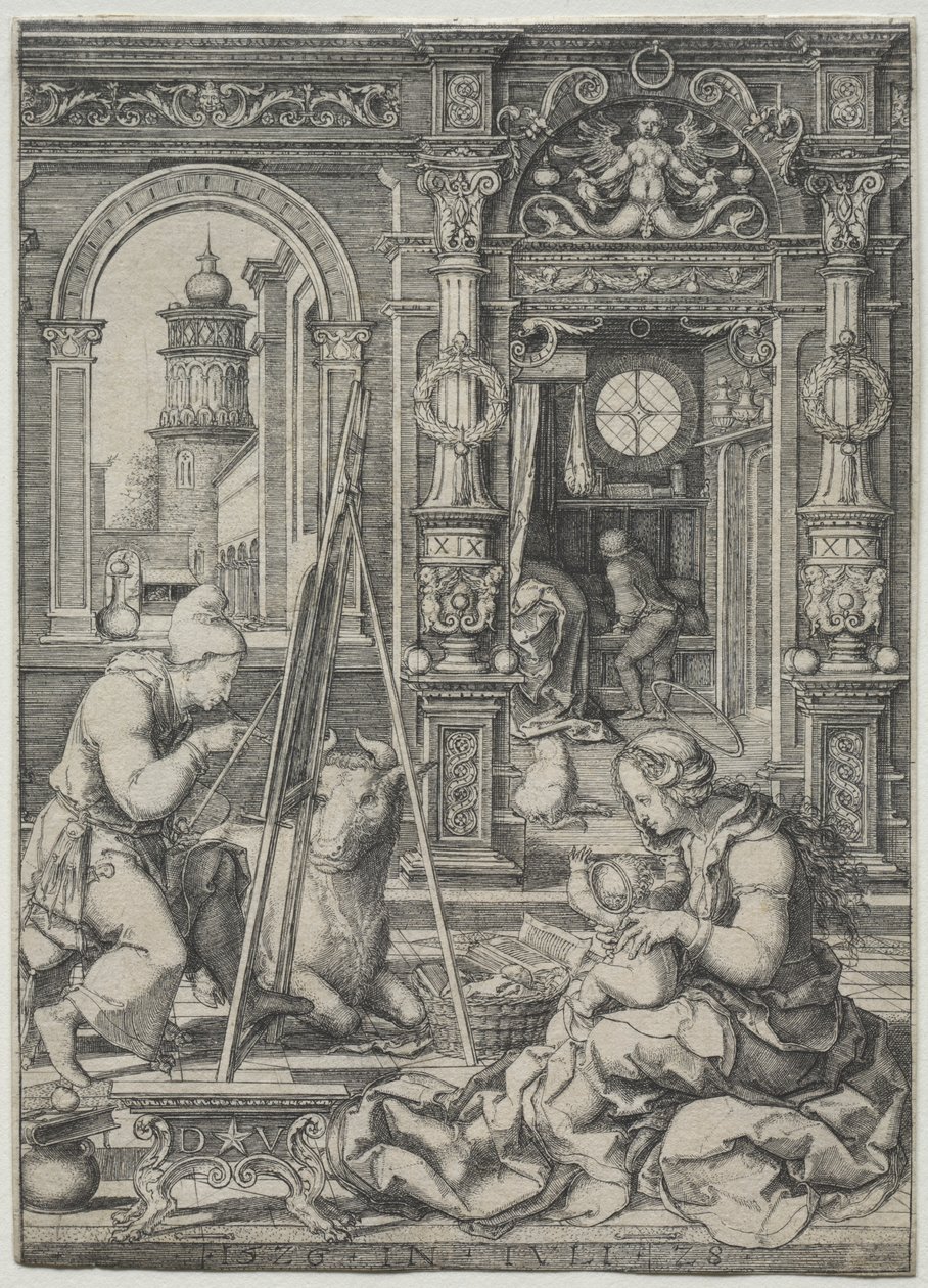 St. Luke målar jungfrun, 1526. av Dirk Vellert