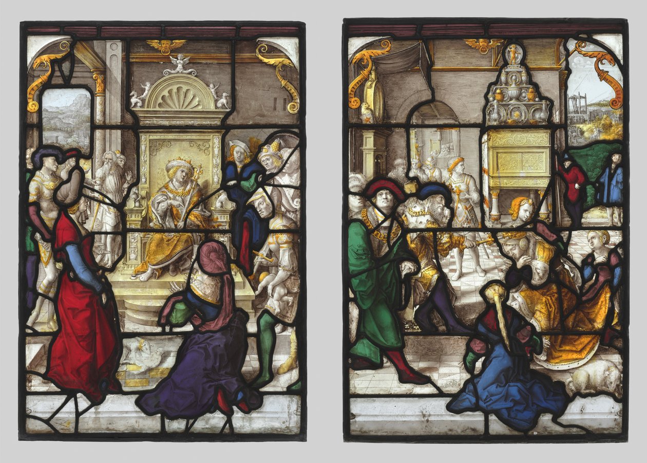 Salomos och Esters dom inför Ahasveros (par) av Dirk Vellert