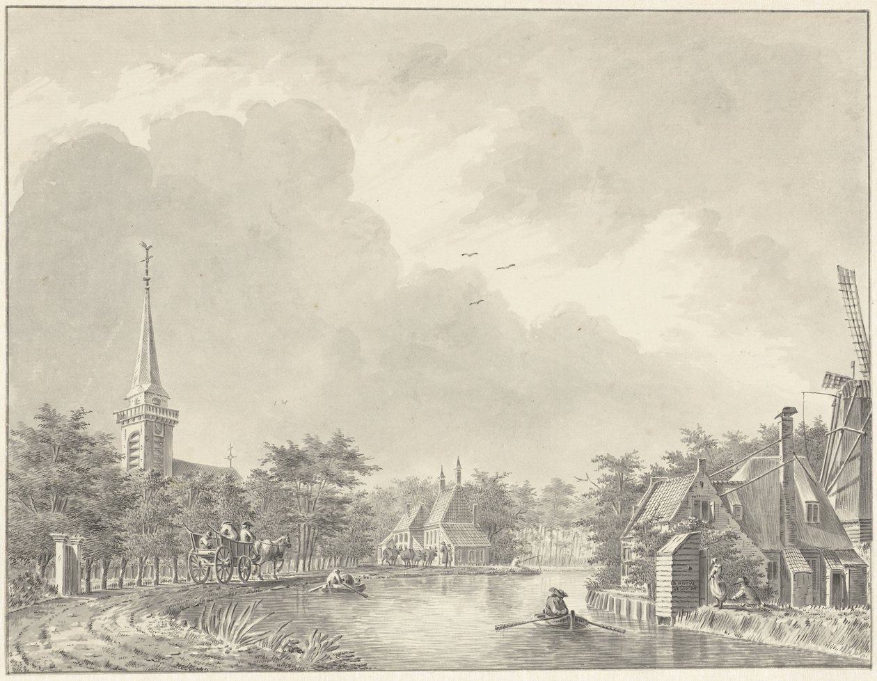 Byn Harmelen vid Leidse Vaart utanför Utrecht av Dirk Verrijk