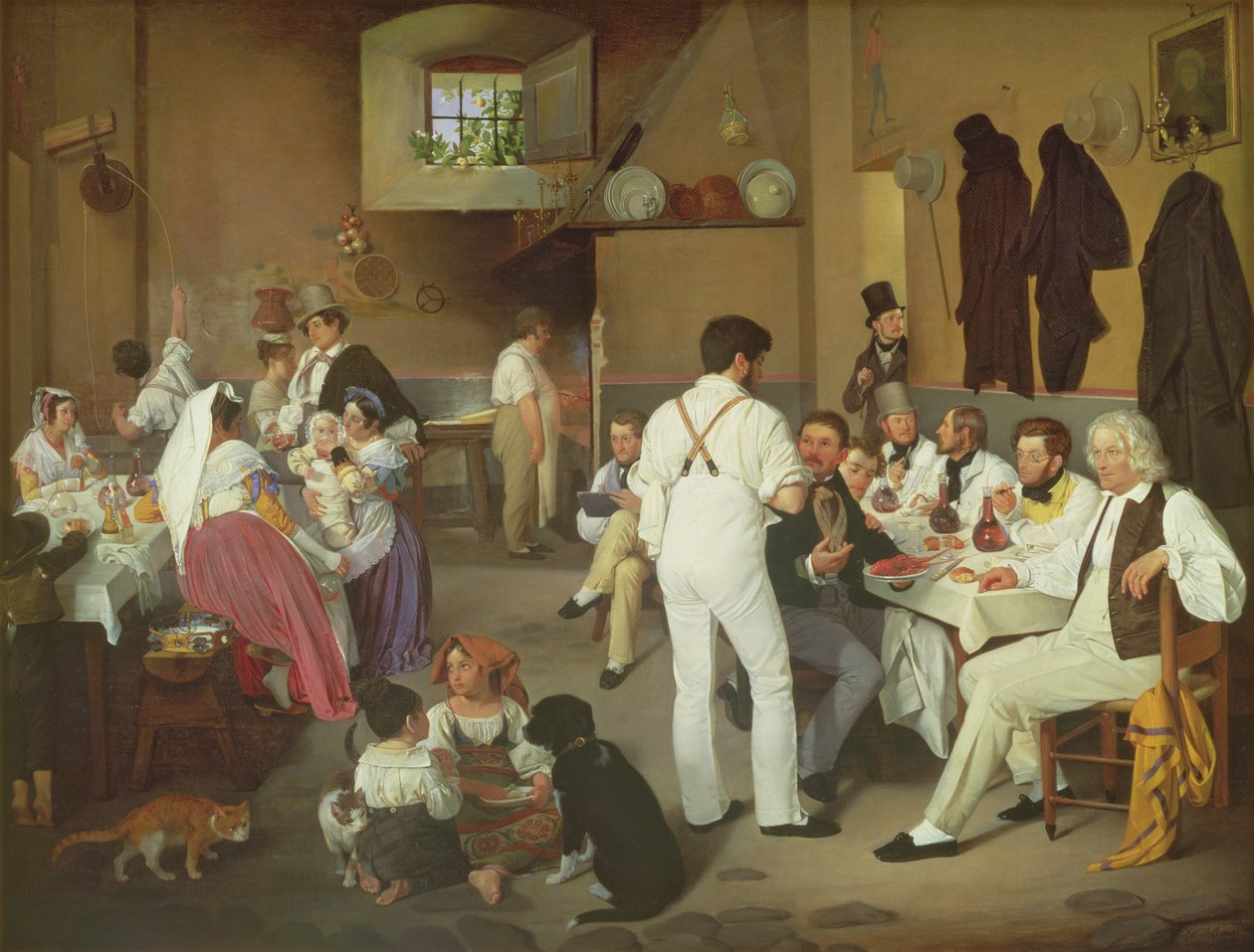 Danska konstnärer vid Osteria la Gensola, Rom, 1837 av Ditlev Conrad Blunck