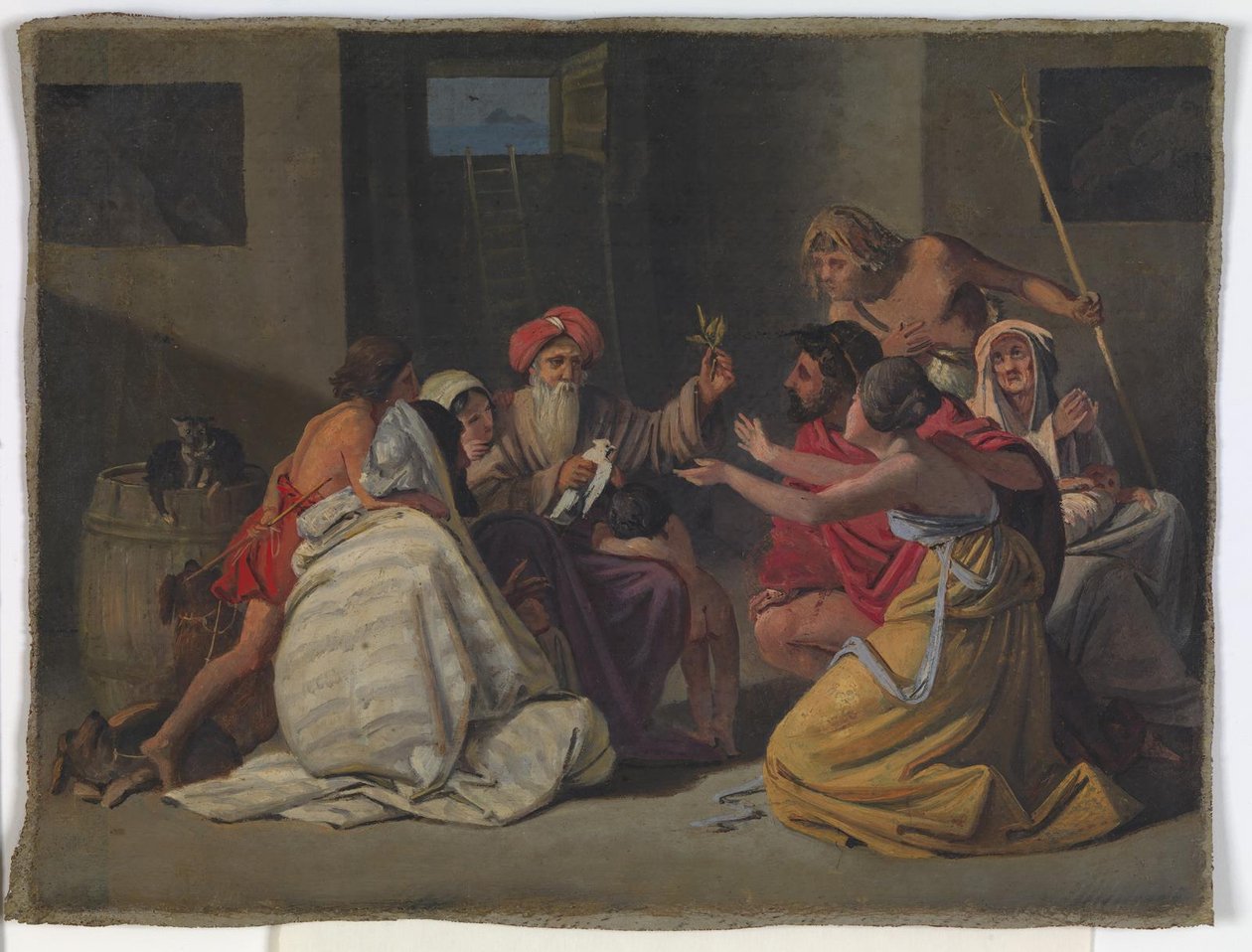 Utkast till målningen "Noah in the Ark" av Ditlev Blunck