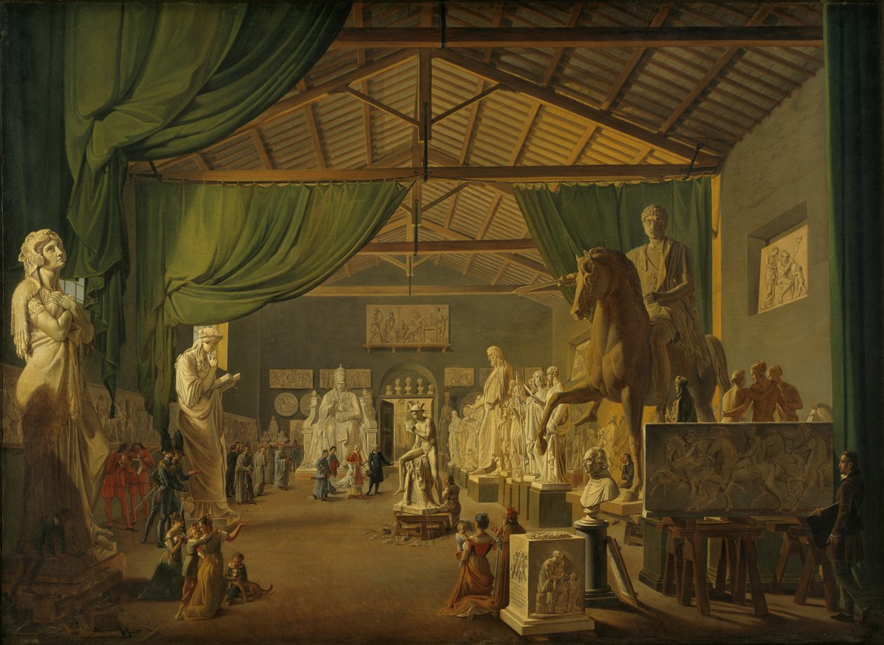 Påven Leo XII besöker Thorvaldsens studior på Piazza Barberini, 18 oktober av Ditlev Martens