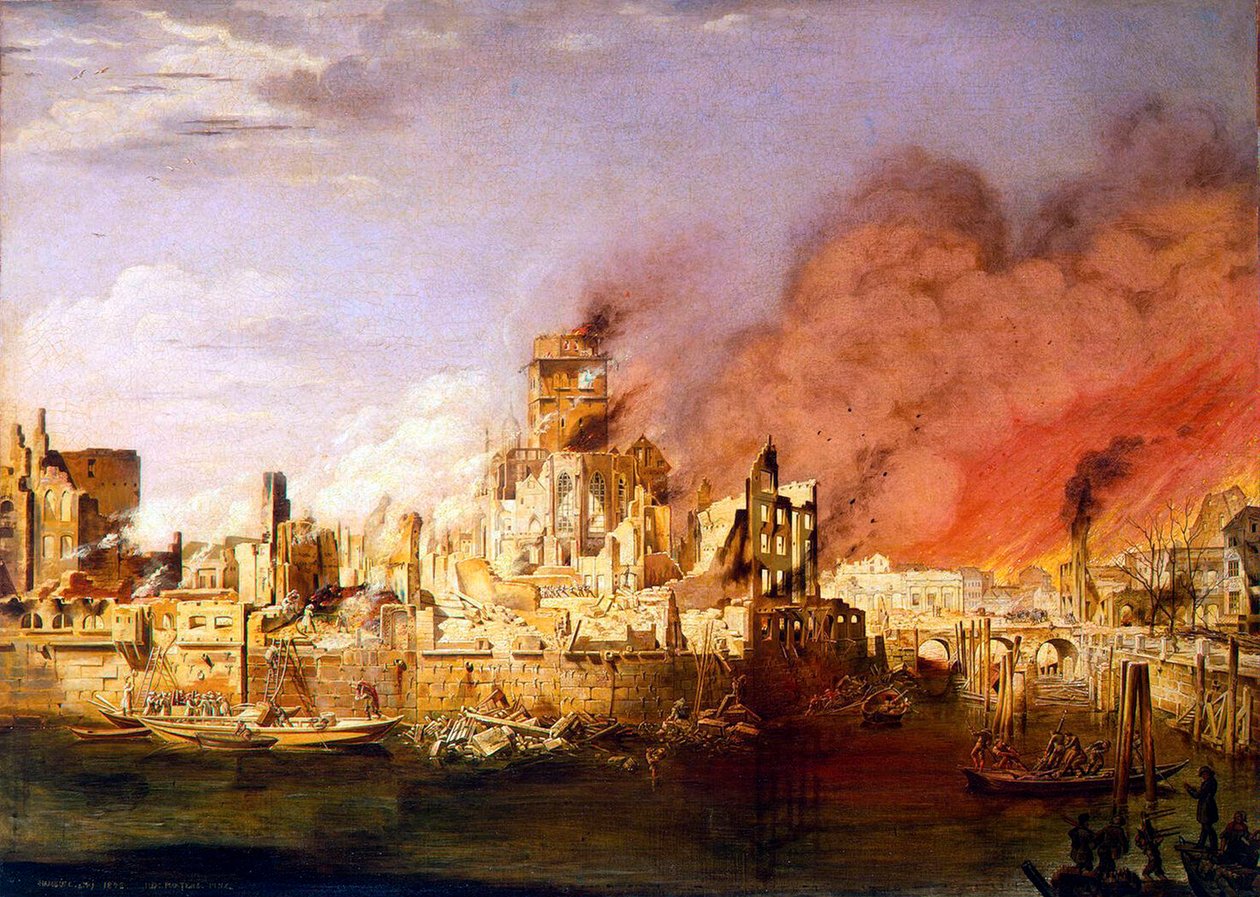 Den stora branden i Hamburg den 5 maj 1842