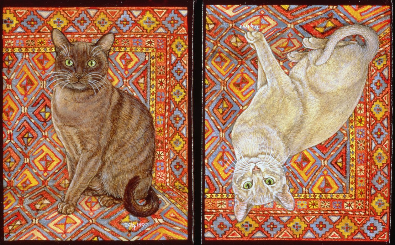 Burmesisk mattlapp, 1997 (akryl på panel) av Ditz
