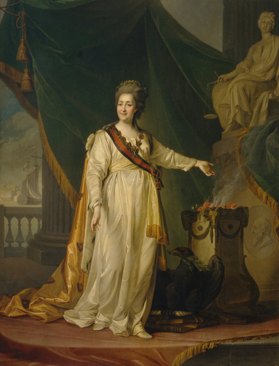Katarina II som lagstiftare i rättvisans gudinnas tempel, 1783 av Dmitri Grigorievich Levitsky