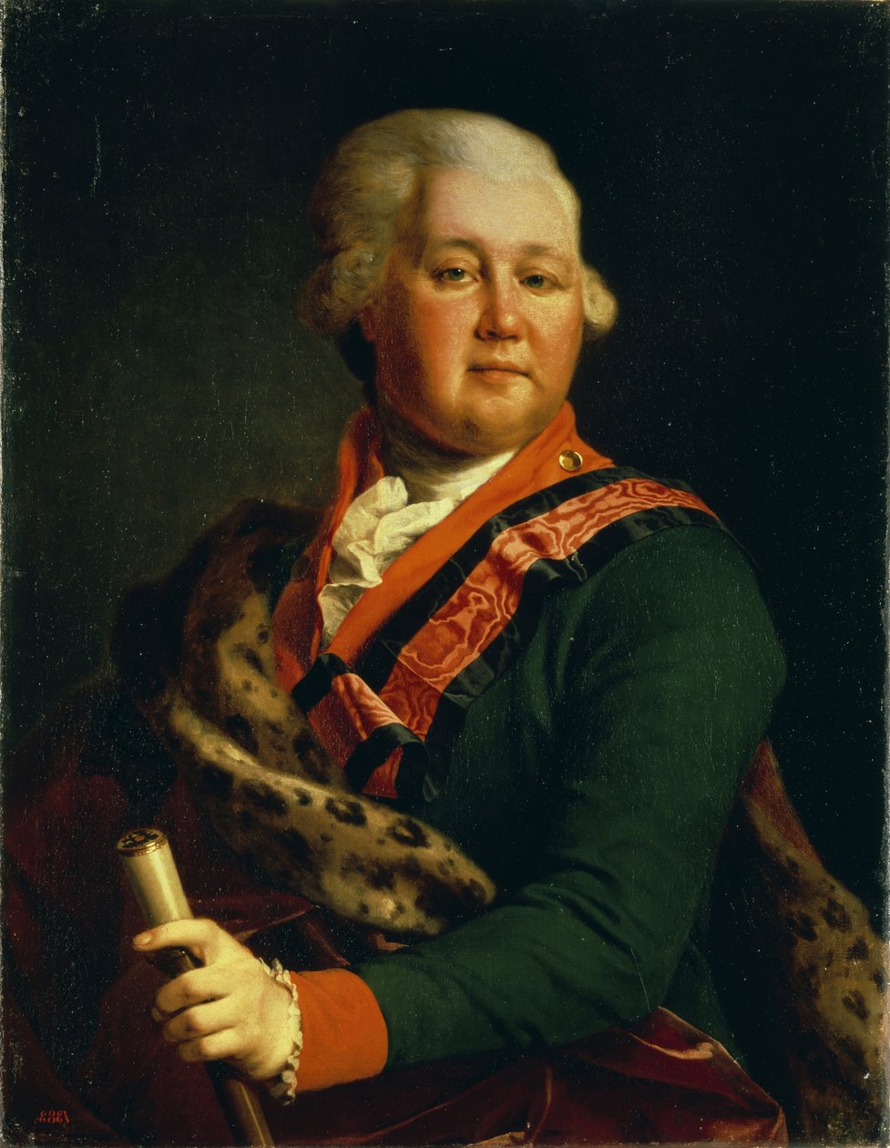 Porträtt av greve Valentin Platonovich Ivanovich Musin-Pushkin 1735-1804, slutet av 1780-talet av Dmitri Grigorievich Levitsky