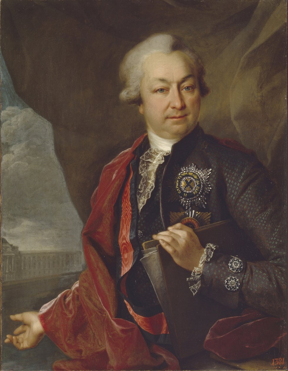 Porträtt av The Gant Ivan Ivanovich Shunlov 18-19, 190 av Dmitri Grigorievich Levitsky