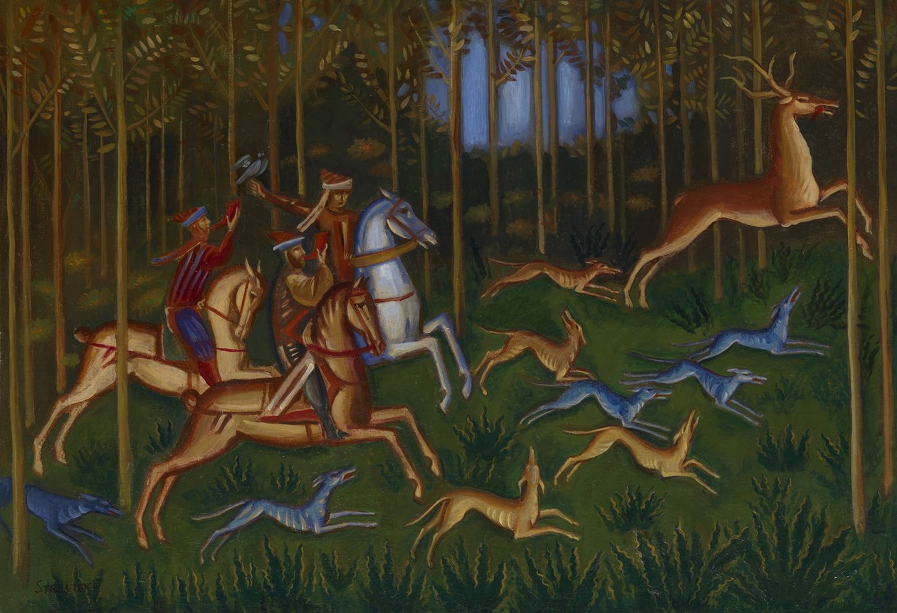 Jaktscen av Dmitri Semyonovich Stelletsky