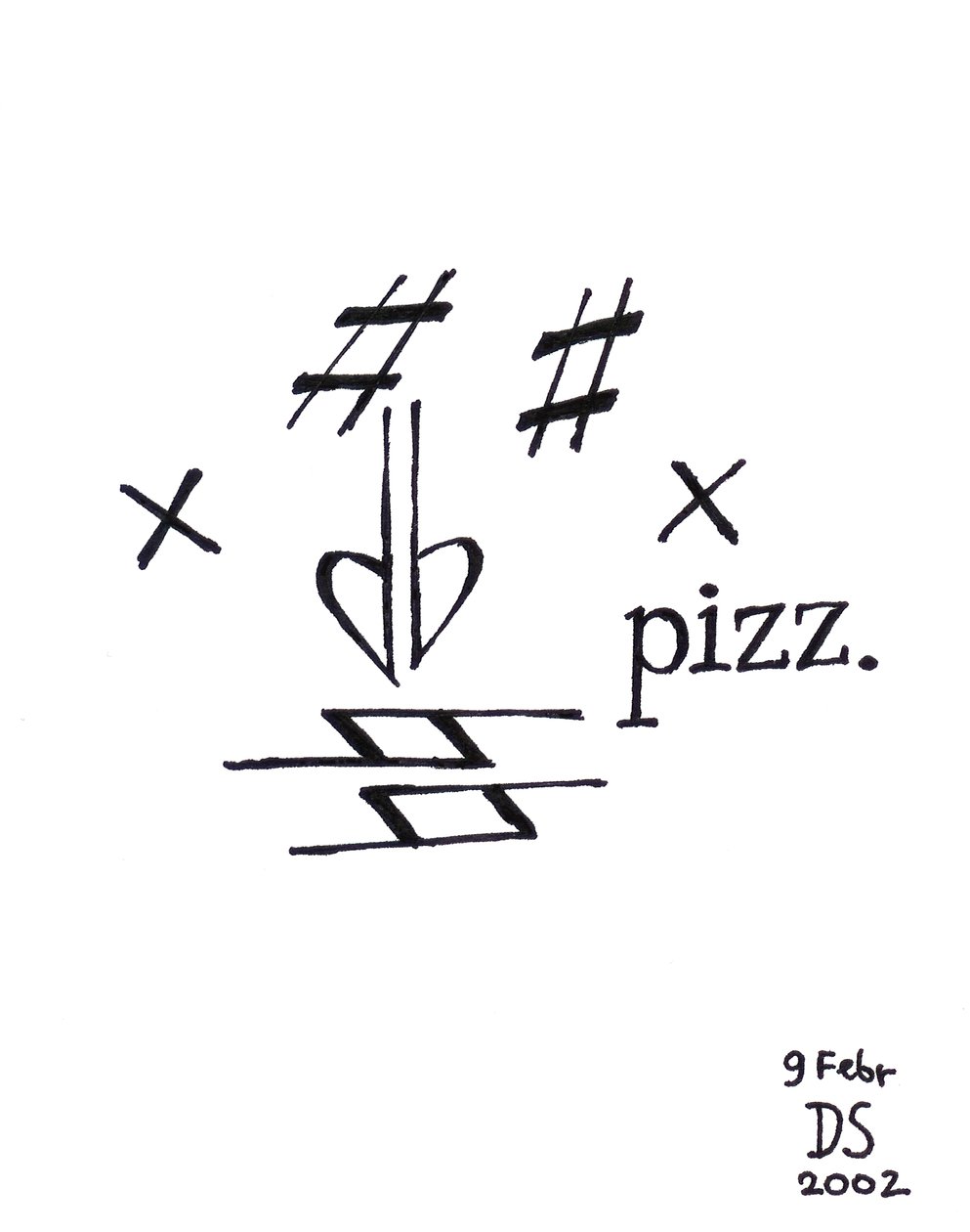 Pizzicato-ansikt - ett ansikte som ritas med hjälp av musikalisk notation av Dmitri Smirnov