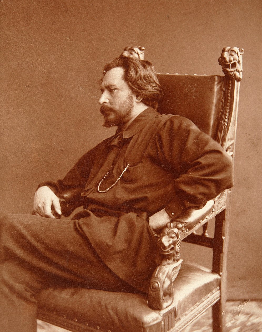 Porträtt av författaren Leonid Nikolajevich Andreyev (Leonid Andreiev) (1871-1919). Silvergelatinfotografi av Dmitri Spiridonovich Zdobnov (slutet av 1800-talet) av Dmitri Spiridonovich Zdobnov
