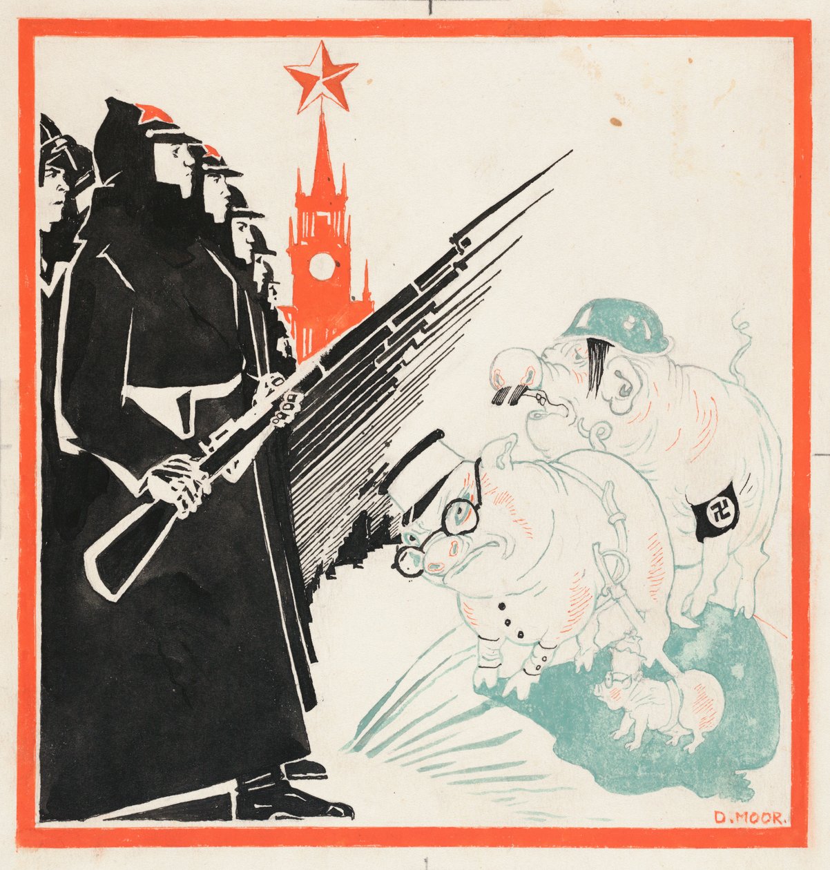 Nazistiska svin stannade vid portarna till Kreml av Röda armén, 1941-1943. av Dmitri Stachievich Moor