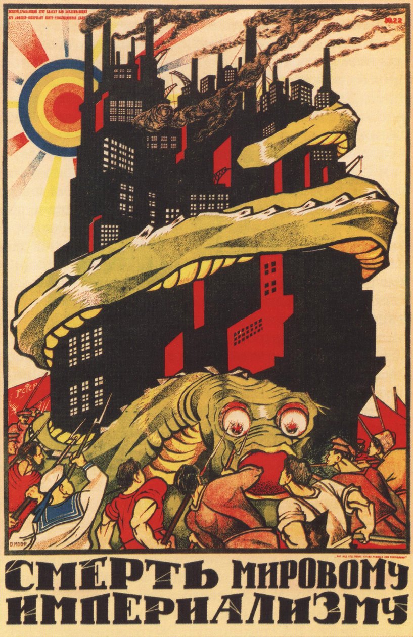 Affisch för världsimperialismens död, 1920 av Dmitriy Stakhievich Moor
