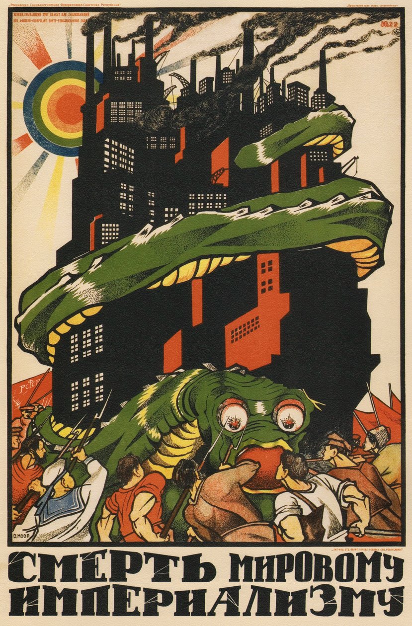 Affisch för världsimperialismens död, 1920 av Dmitriy Stakhievich Moor
