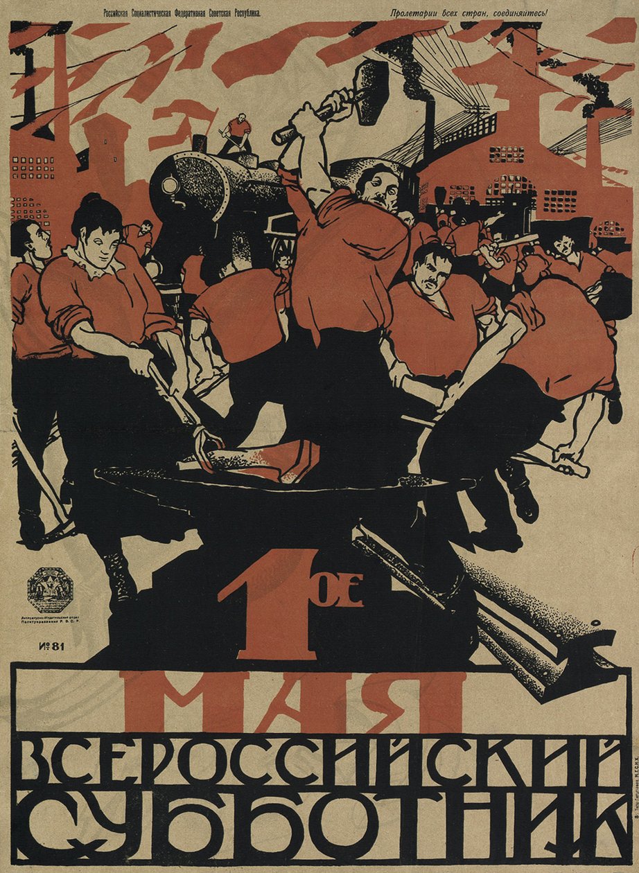 Den 1 maj är den allryska subbotniken 1920 av Dmitriy Stakhievich Moor