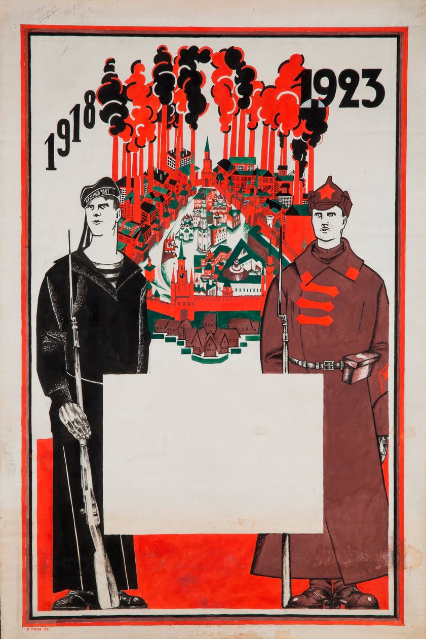 Röda armén och röda flottan 1918-1923 (gouache och bläck på papper) av Dmitry (1883 1946) Moor
