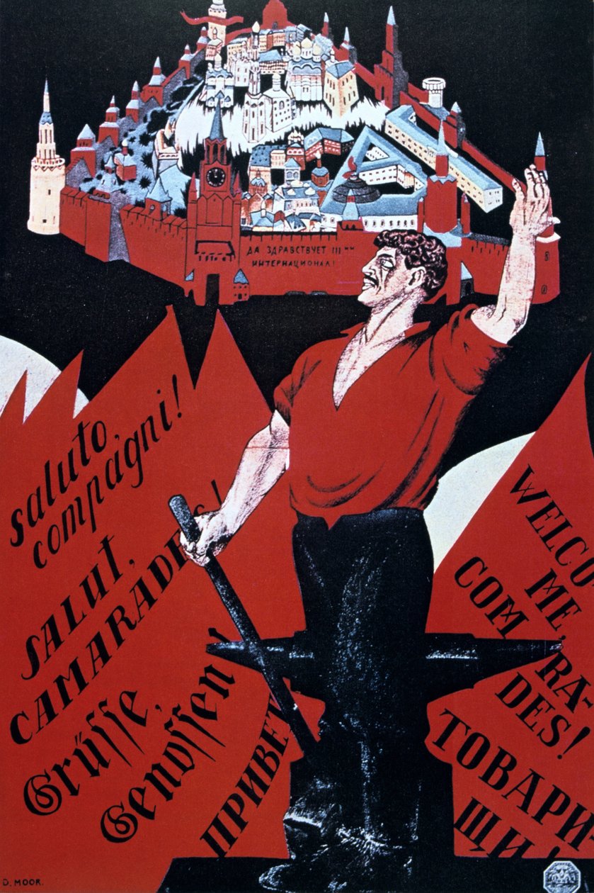 Välkommen kamrater Länge leve den tredje internationalen av Dmitry (1883 1946) Moor