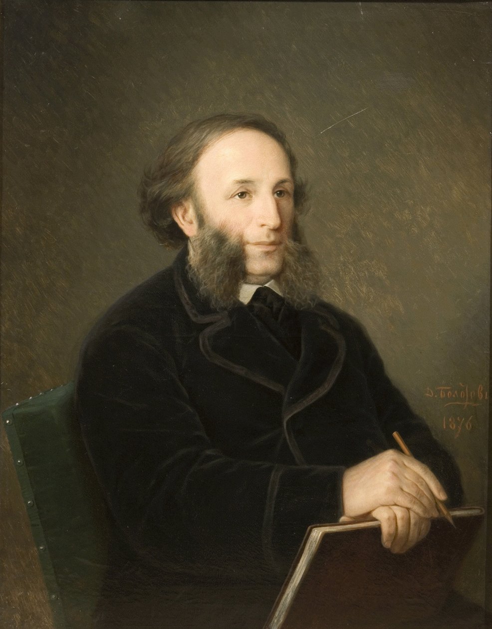 Porträtt av konstnären Ivan Aivazovsky 1817-1900, 1879 av Dmitry Mikhaylovich Bolotov