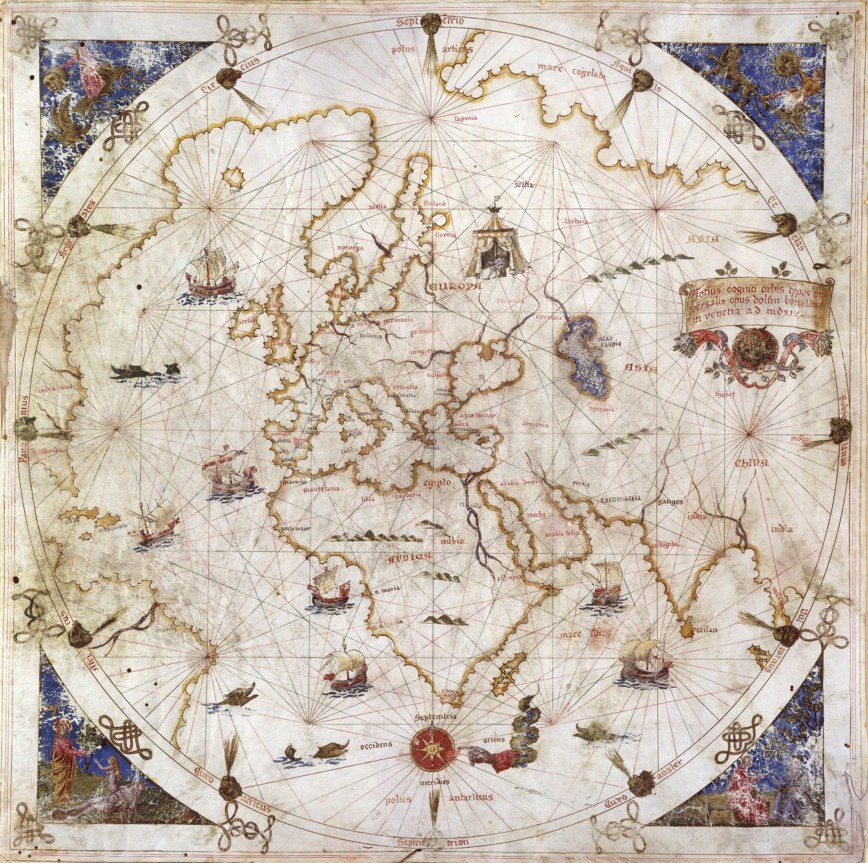 Portolan Karta över världen, 1519 av Dolfin Bonaldo