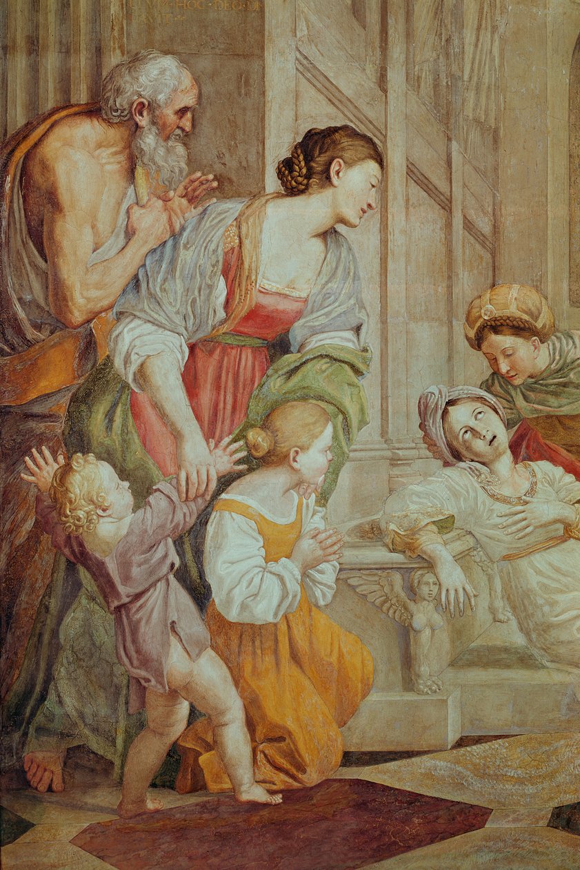 Detalj av St. Cecilias död, ca 1614 (detalj av 434854) av Domenichino