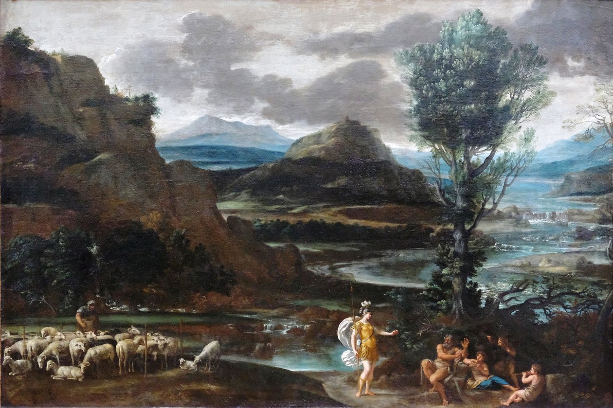 Erminia bland herdarna av Domenichino