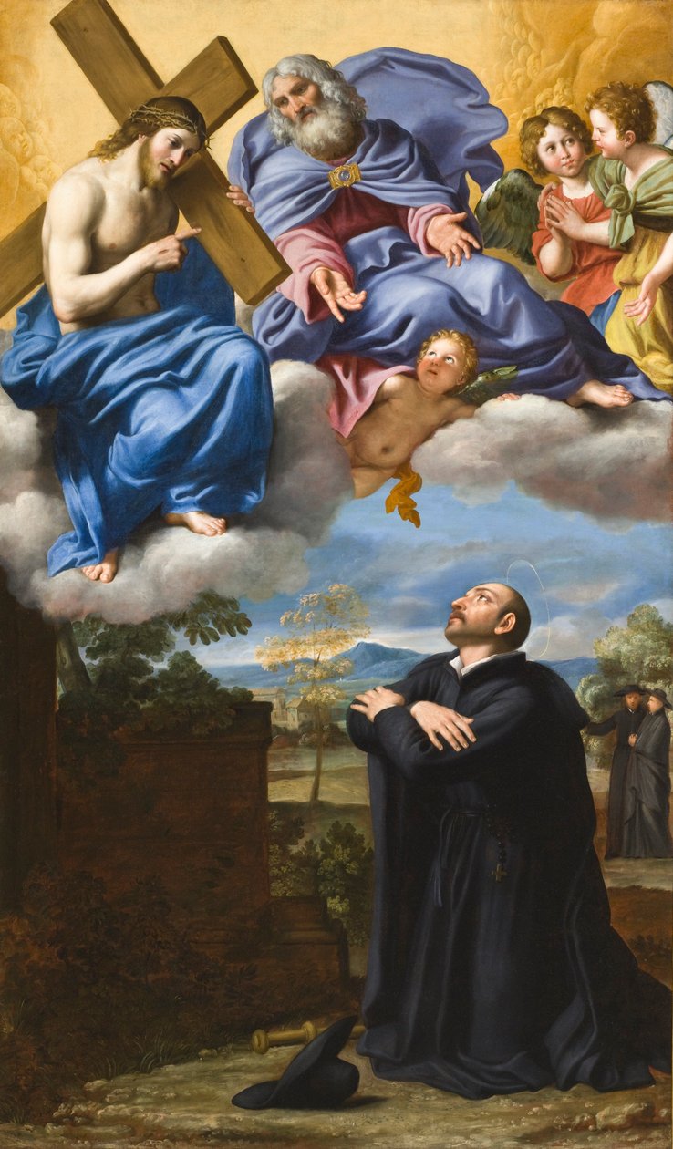 Sankt Ignatius av Loyolas vision av Kristus och Gud Fadern på La Storta av Domenichino