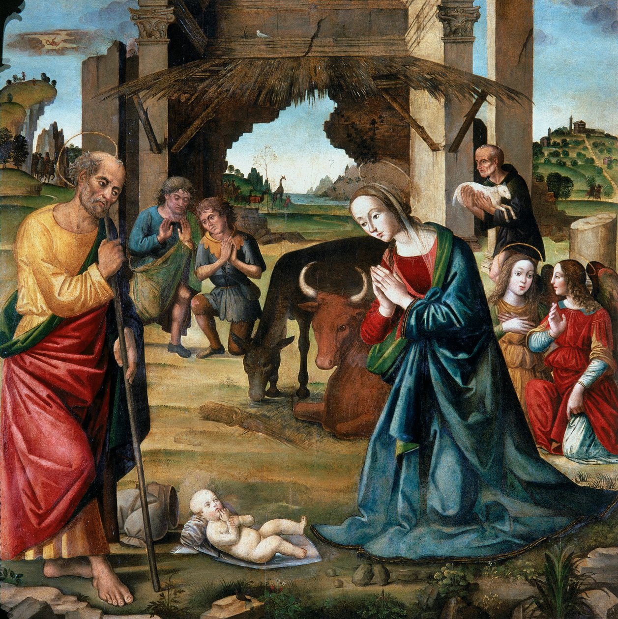 Tillbedjan av herdarna av Domenico Ghirlandaio