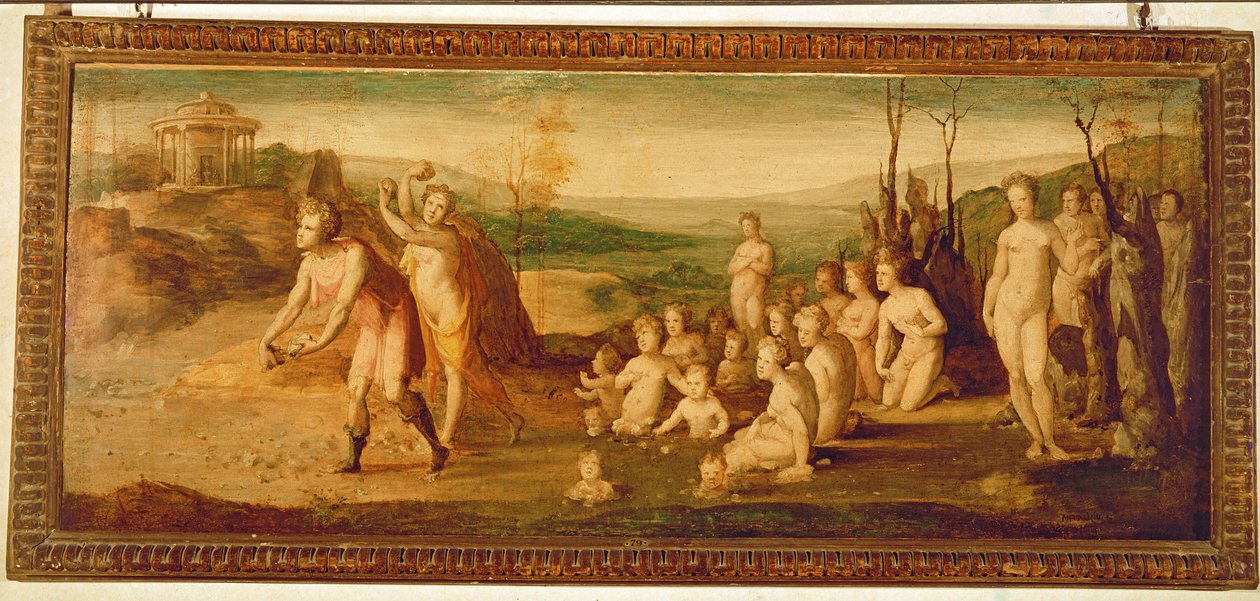 Deucalion och Pyrrha av Domenico di Pace Beccafumi  