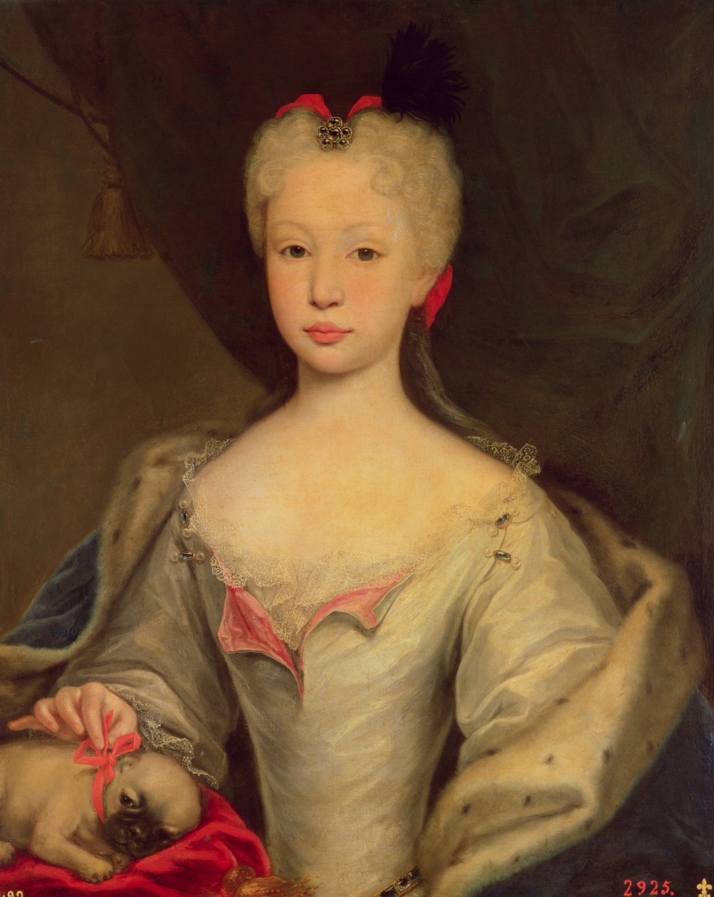 Maria Barbara de Braganza (d.1758) drottning av Spanien (olja) av Domenico Dupra