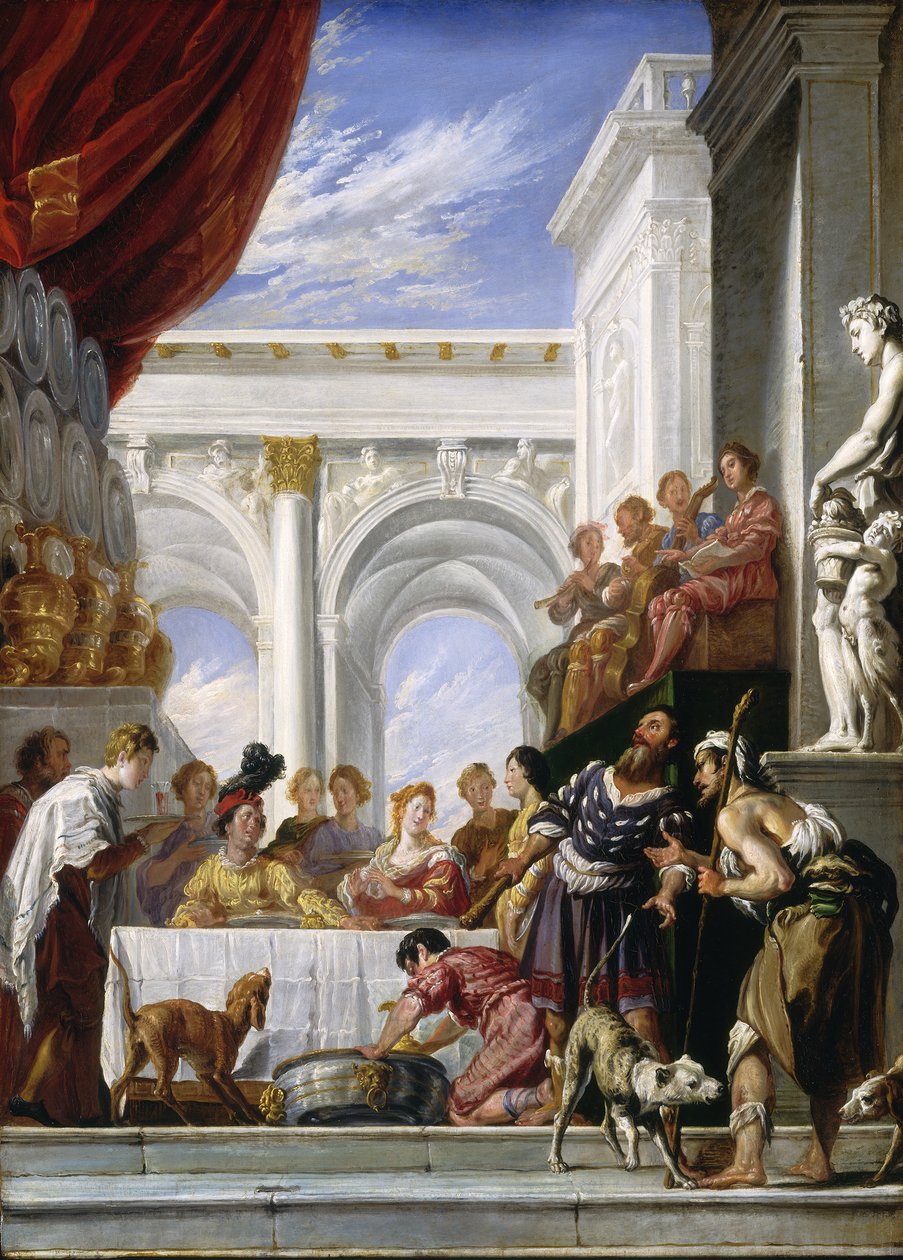 Liknelsen om Lasarus och den rike mannen, 1618-28 av Domenico Fetti or Feti