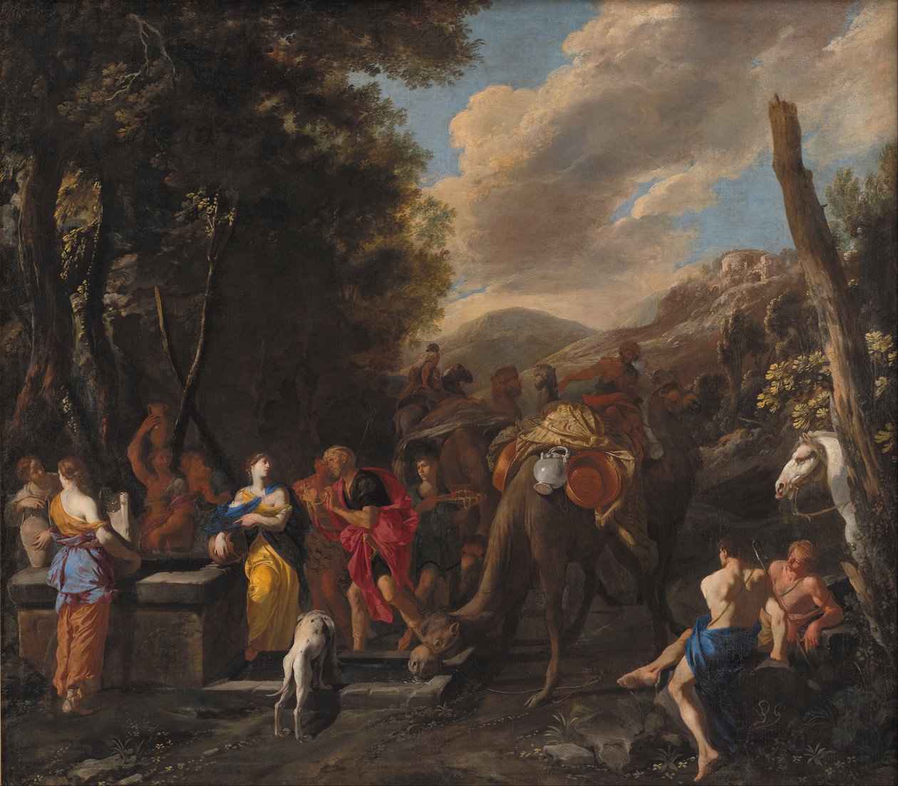 Rebecca och Eliezer vid brunnen av Domenico Gargiulo
