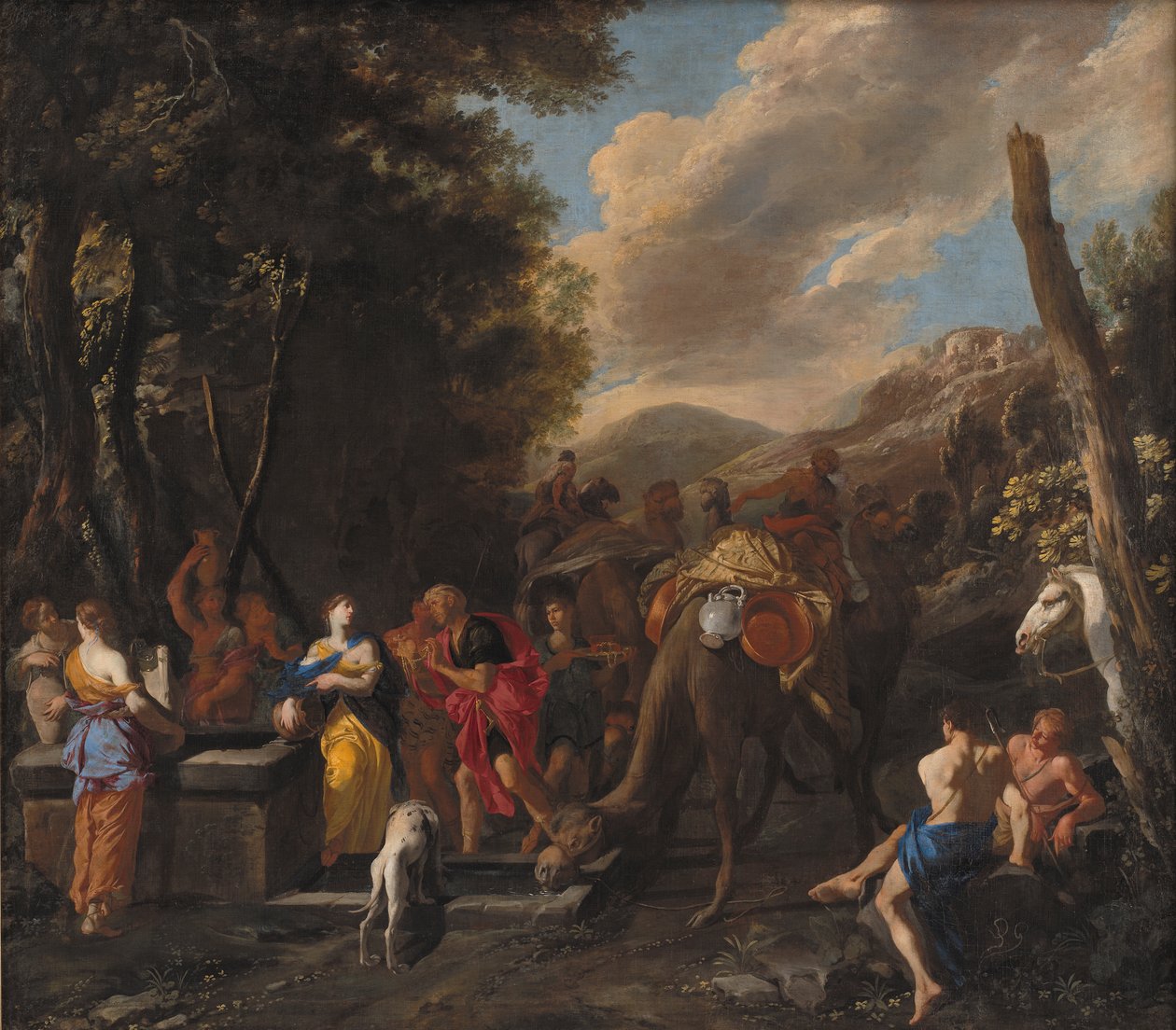 Rebekka og Eliezer ved brønden av Domenico Gargiulo