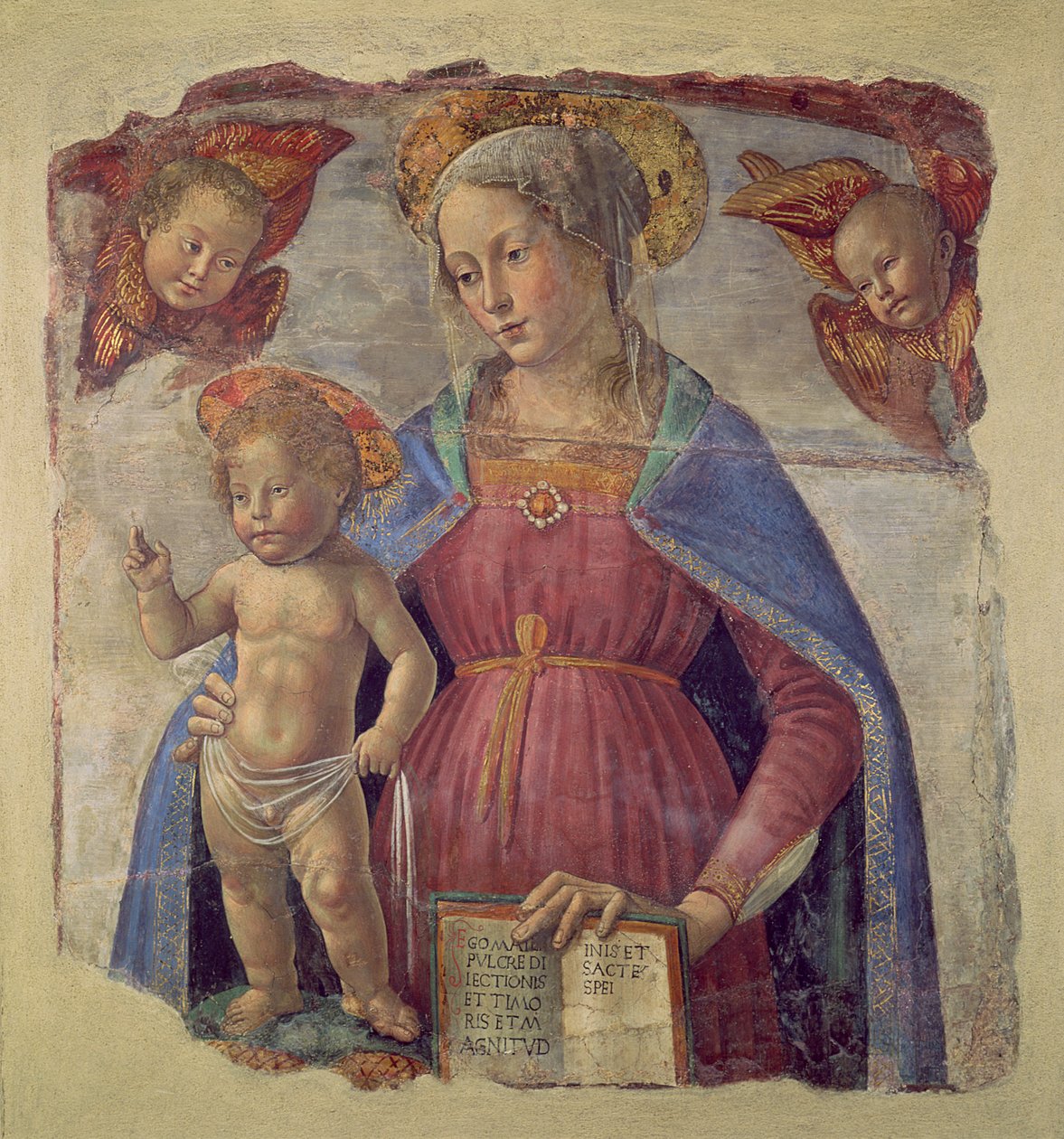 Madonna och barn med änglar av Domenico Ghirlandaio